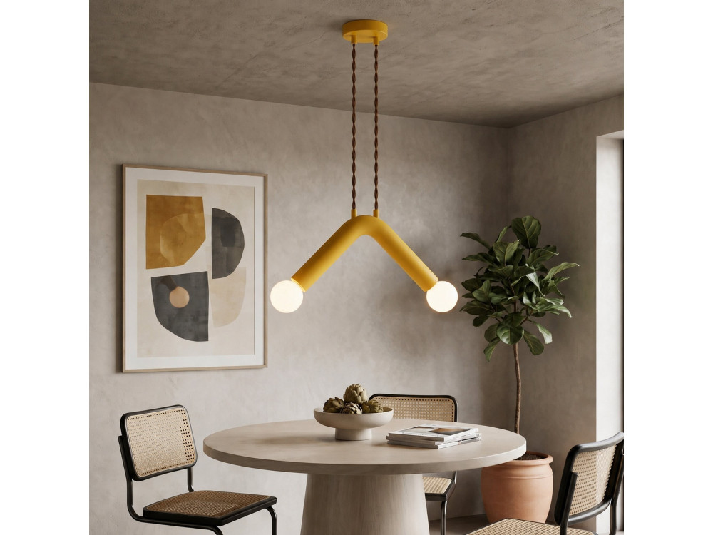 "Balance" Metal Pendant Light - 33 x 15 cm - Yellow