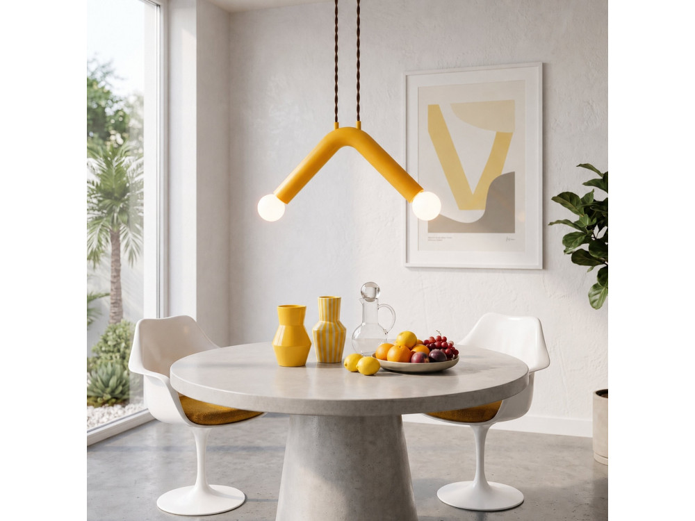 "Balance" Metal Pendant Light - 33 x 15 cm - Yellow