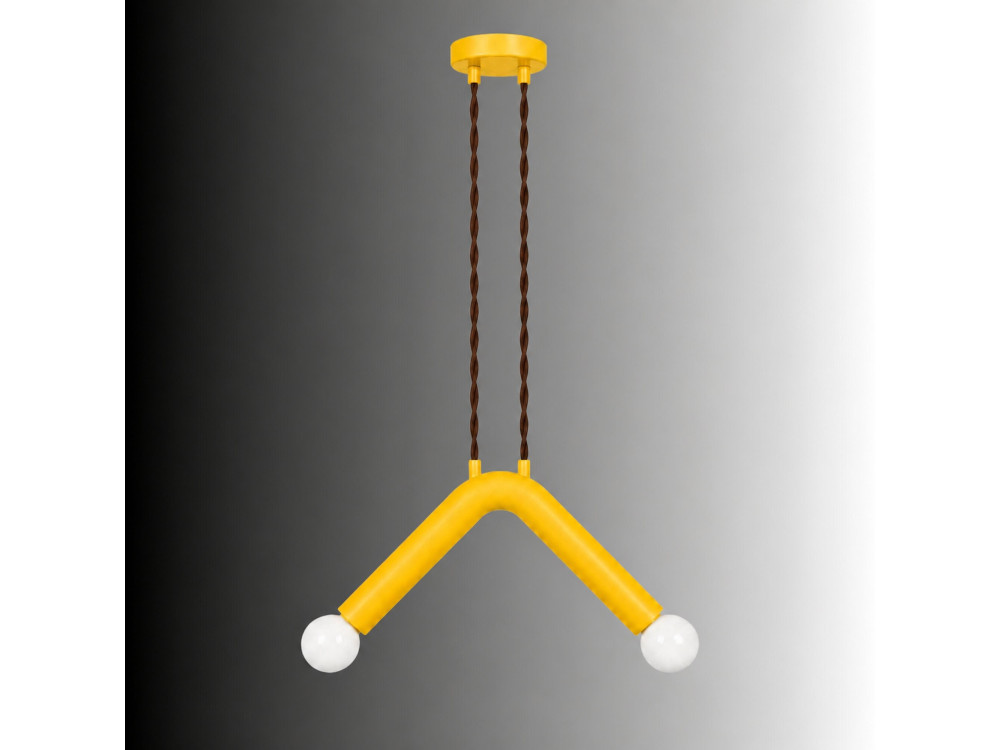 "Balance" Metal Pendant Light - 33 x 15 cm - Yellow