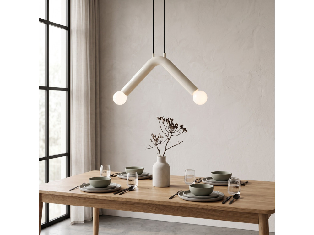 "Balance" Metal Pendant Light - 33 x 15 cm - White