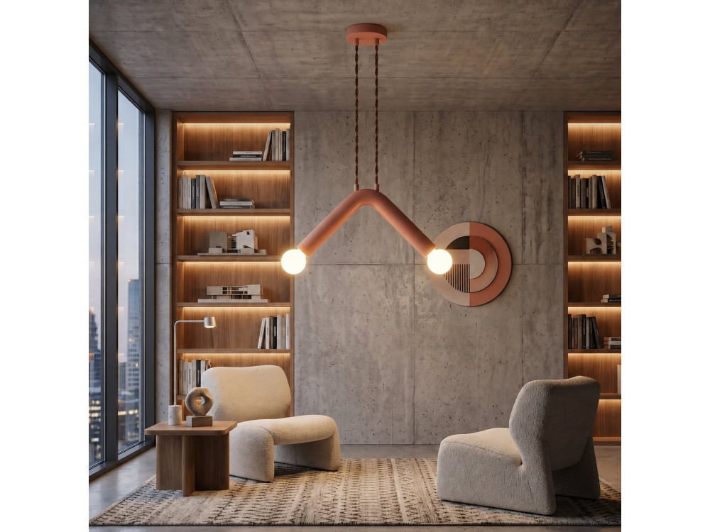 "Balance" Metal Pendant Light - 33 x 15 cm - Pink