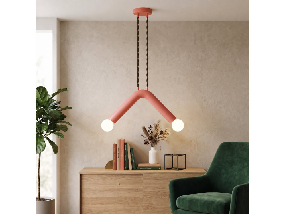 "Balance" Metal Pendant Light - 33 x 15 cm - Pink