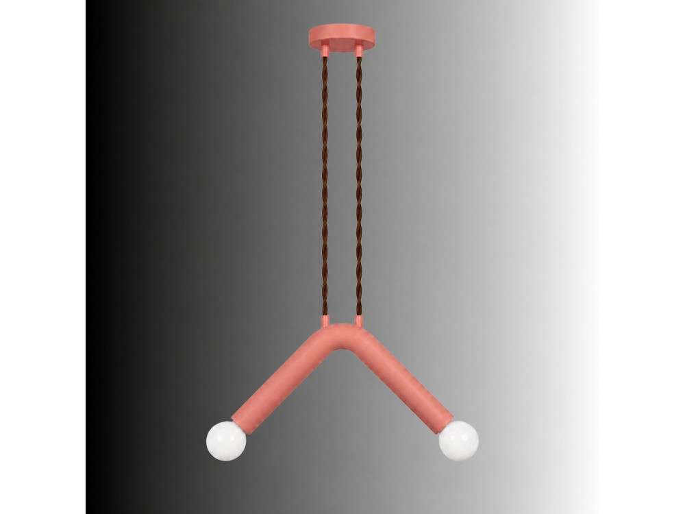 "Balance" Metal Pendant Light - 33 x 15 cm - Pink
