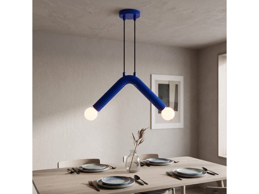 "Balance" Metal Pendant Light - 33 x 15 cm - Blue