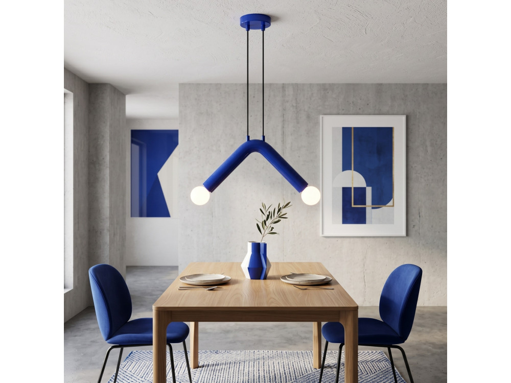 "Balance" Metal Pendant Light - 33 x 15 cm - Blue