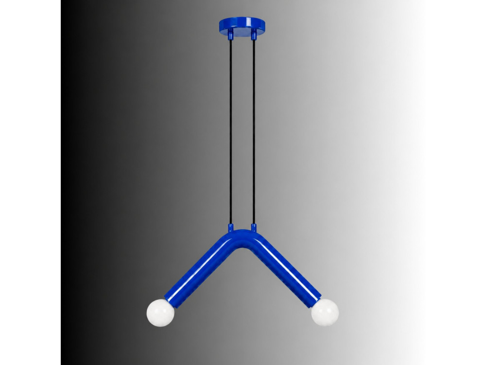 "Balance" Metal Pendant Light - 33 x 15 cm - Blue