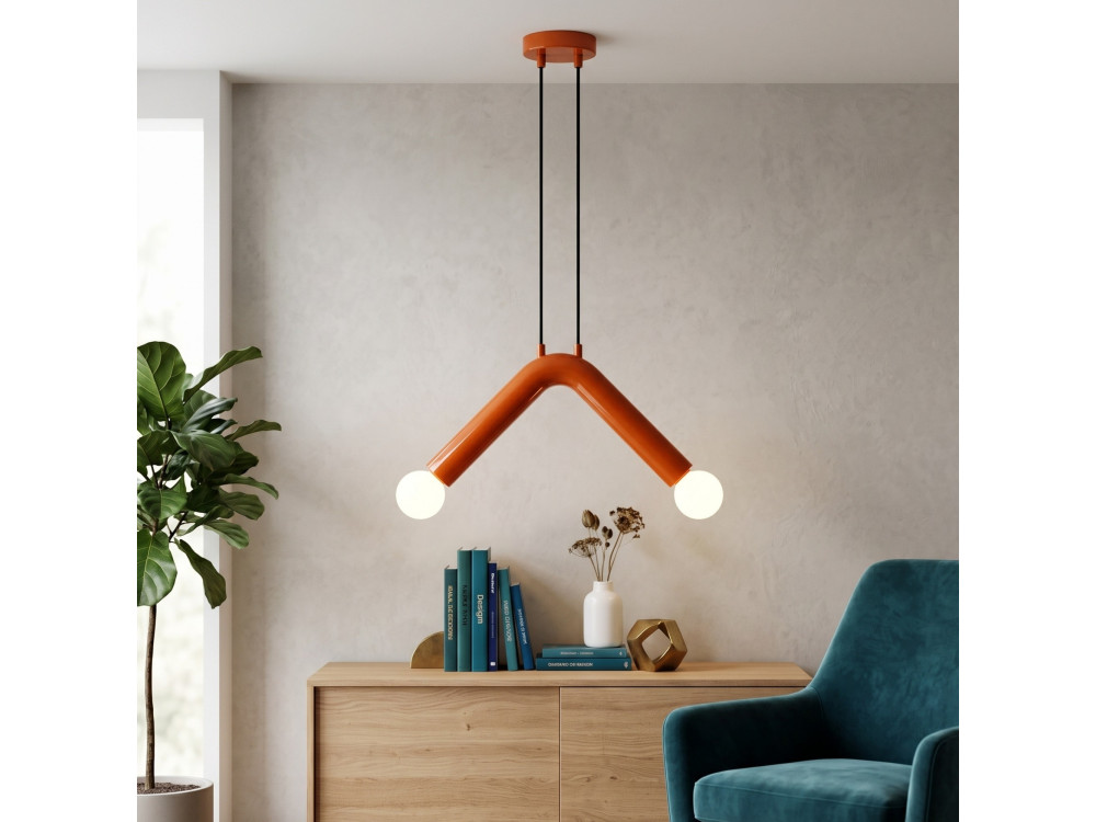 "Balance" Metal Pendant Light - 33 x 15 cm - Orange