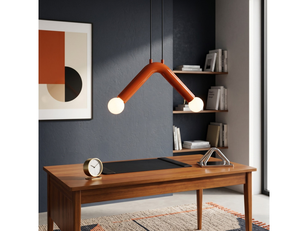 "Balance" Metal Pendant Light - 33 x 15 cm - Orange