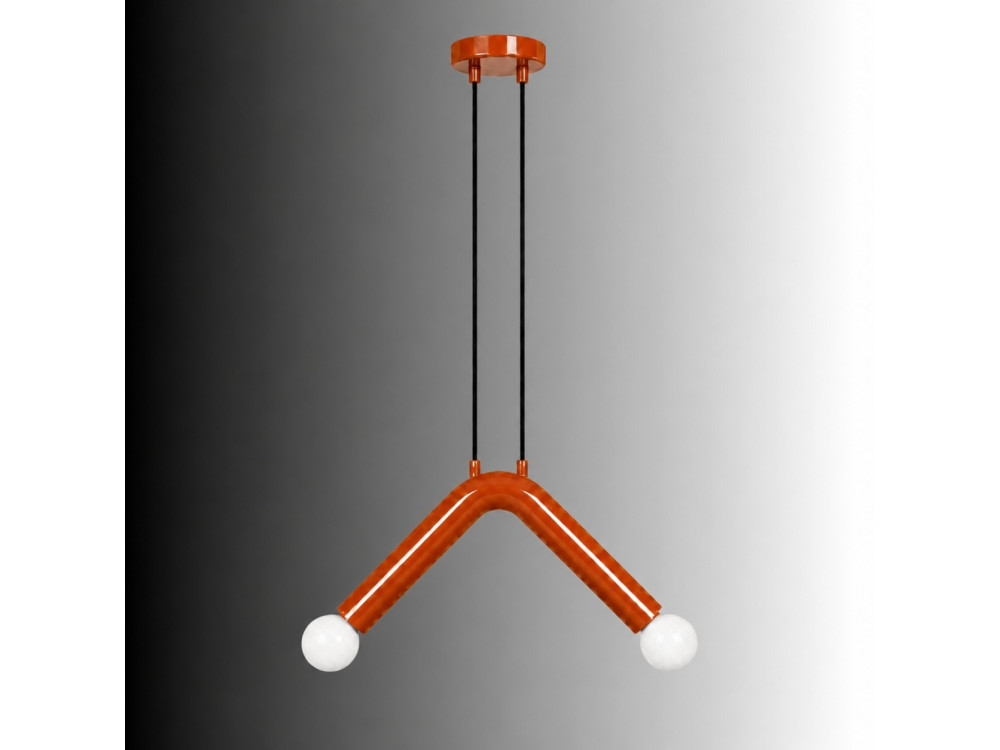 "Balance" Metal Pendant Light - 33 x 15 cm - Orange