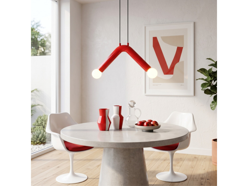 "Balance" Metal Pendant Light - 33 x 15 cm - Red