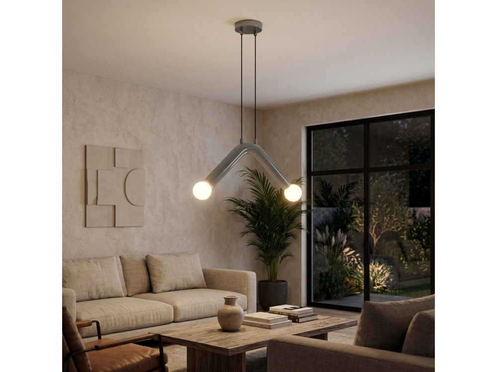 "Balance" Metal Pendant Light - 33 x 15 cm - Gray
