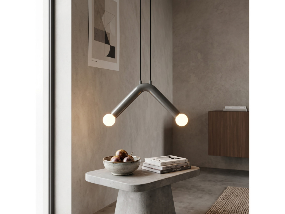 "Balance" Metal Pendant Light - 33 x 15 cm - Gray