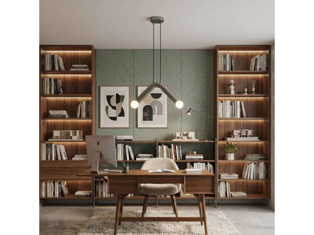 "Balance" Metal Pendant Light - 33 x 15 cm - Gray