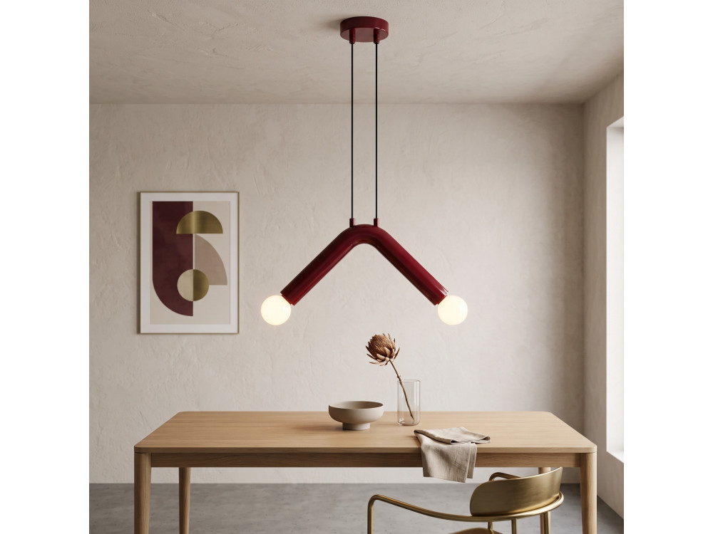 "Balance" Metal Pendant Light - 33 x 15 cm - Red