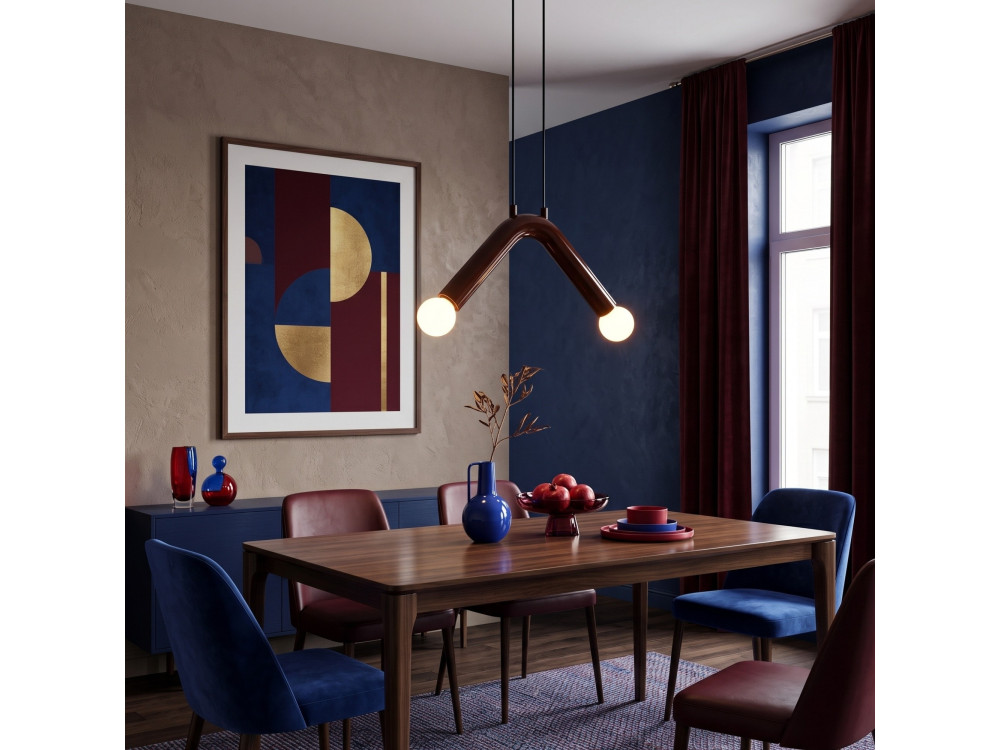 "Balance" Metal Pendant Light - 33 x 15 cm - Red