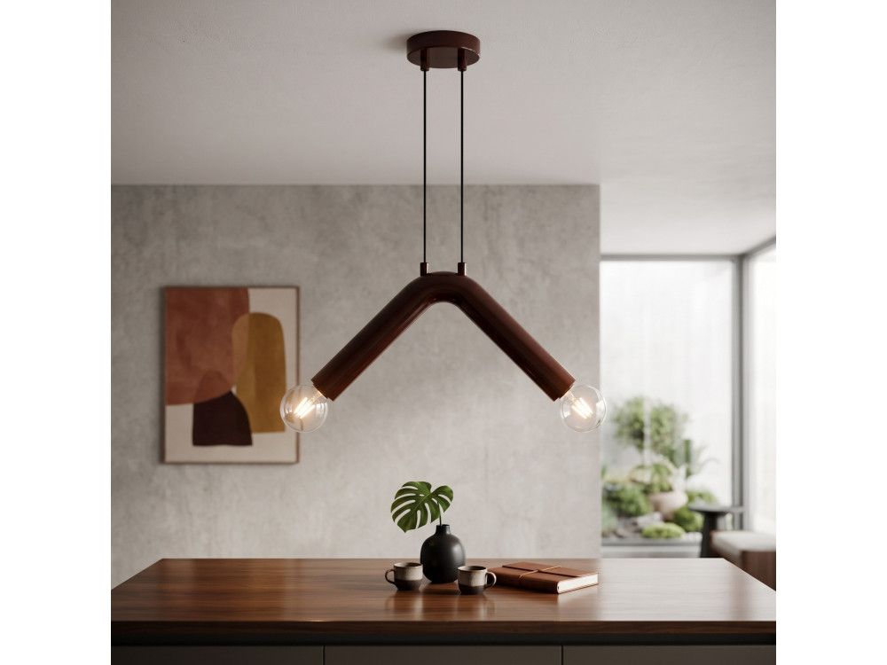 "Balance" Metal Pendant Light - 33 x 15 cm - Brown