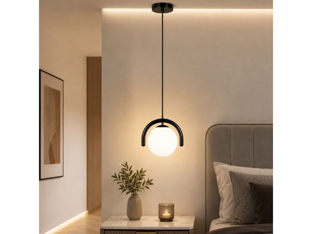 "GEDIK-20441" Metal Pendant Light - 20 x 20 cm - Black