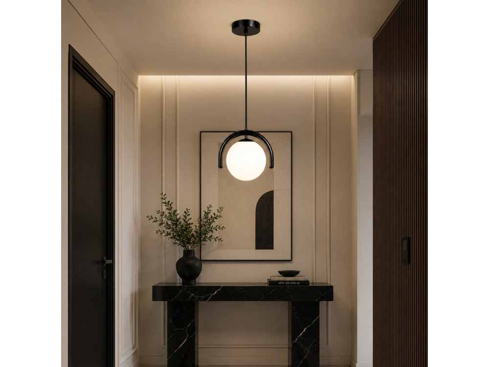 "GEDIK-20441" Metal Pendant Light - 20 x 20 cm - Black
