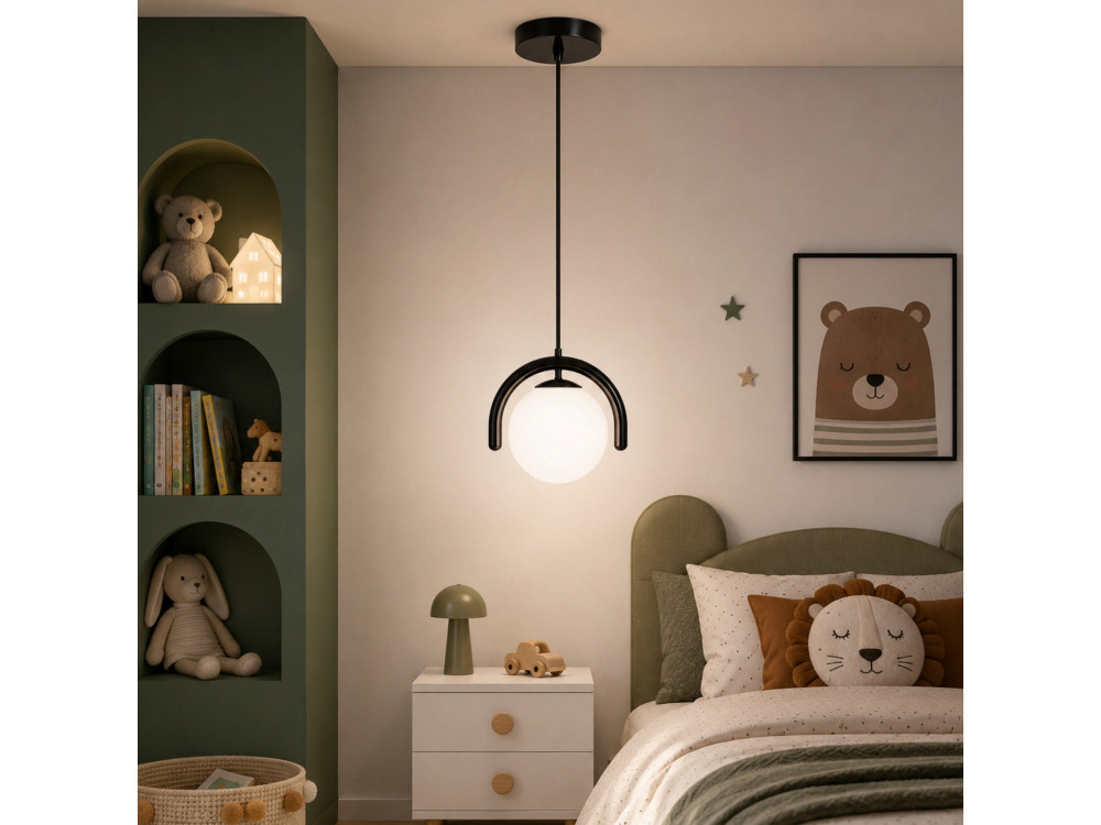 "GEDIK-20441" Metal Pendant Light - 20 x 20 cm - Black