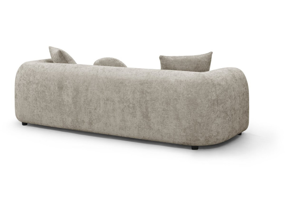 "Faubourg" Textured Fabric Straight Sofa - 3-Seater - Gray