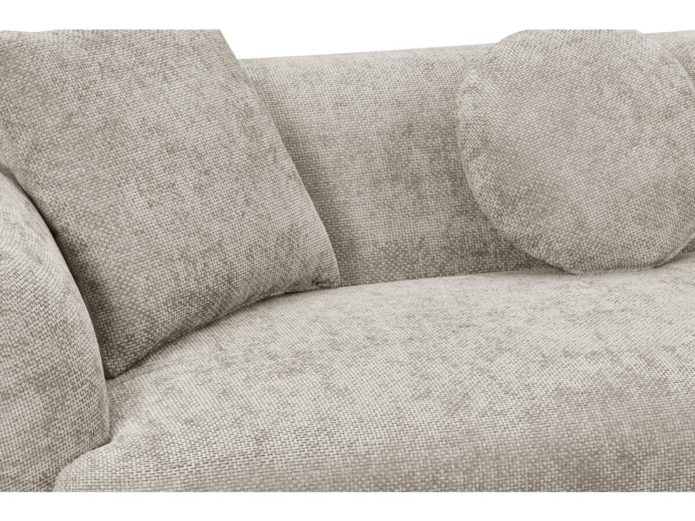 "Faubourg" Textured Fabric Straight Sofa - 3-Seater - Gray
