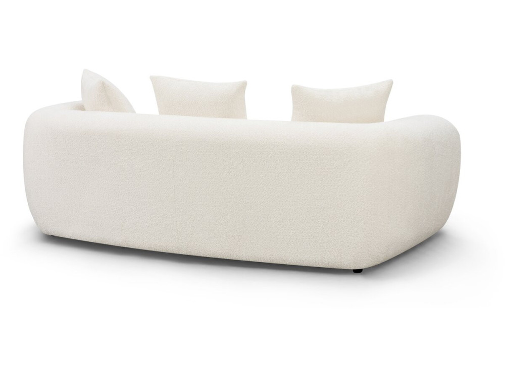 Straight "Bubble" Style Sofa in "La Fayette" Textured Fabric - 3-Seater - Cream