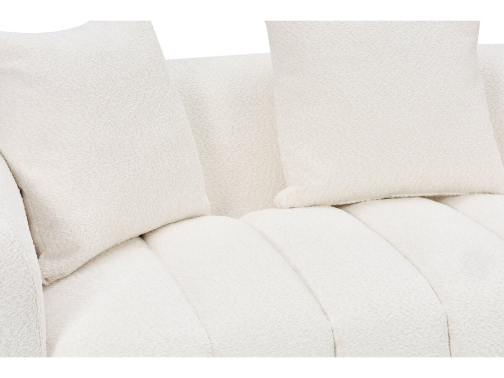 Straight "Bubble" Style Sofa in "La Fayette" Textured Fabric - 3-Seater - Cream
