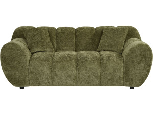 Straight "Bubble" Style Sofa in "Carnot" Fabric - 2-Seater - Green
