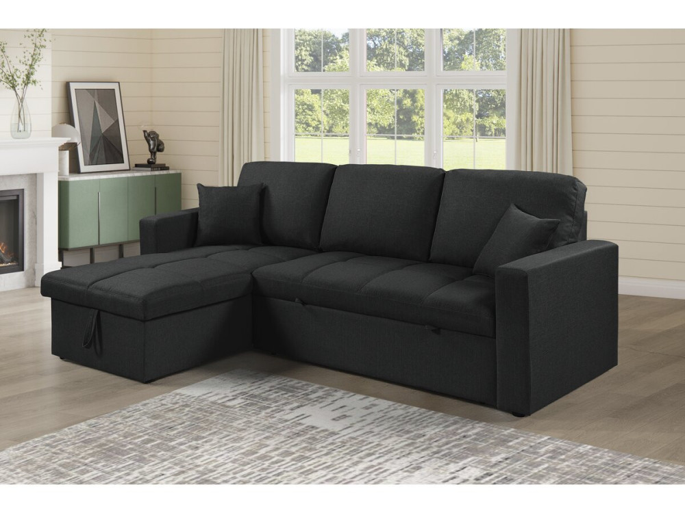 "Alain" Bubble-Style Convertible/Reversible Corner Sofa - 3-Seater - Black