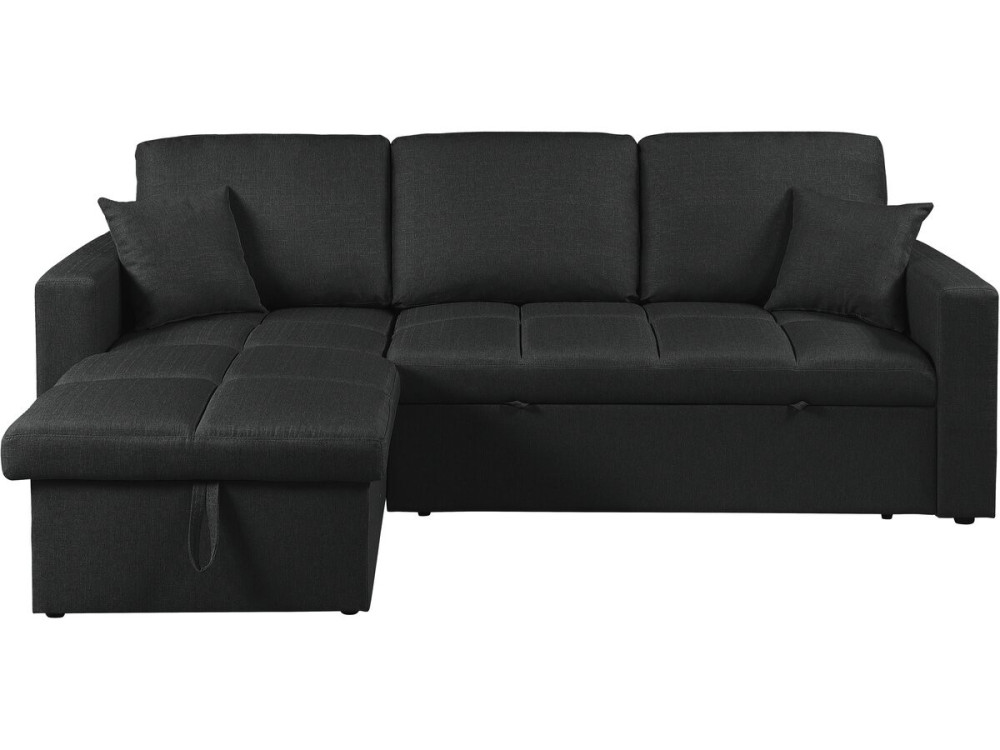 "Alain" Bubble-Style Convertible/Reversible Corner Sofa - 3-Seater - Black