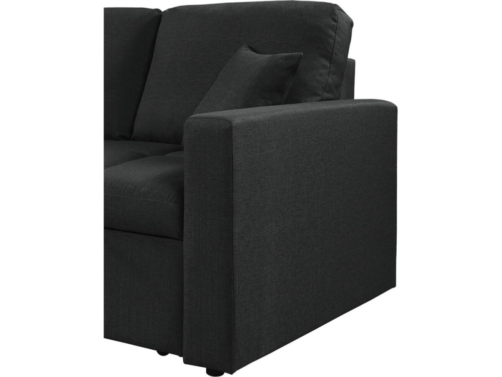 "Alain" Bubble-Style Convertible/Reversible Corner Sofa - 3-Seater - Black