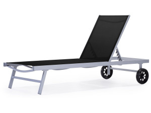 Aluminum and texteline Sun lounger  Bella - "Phoenix" - Black