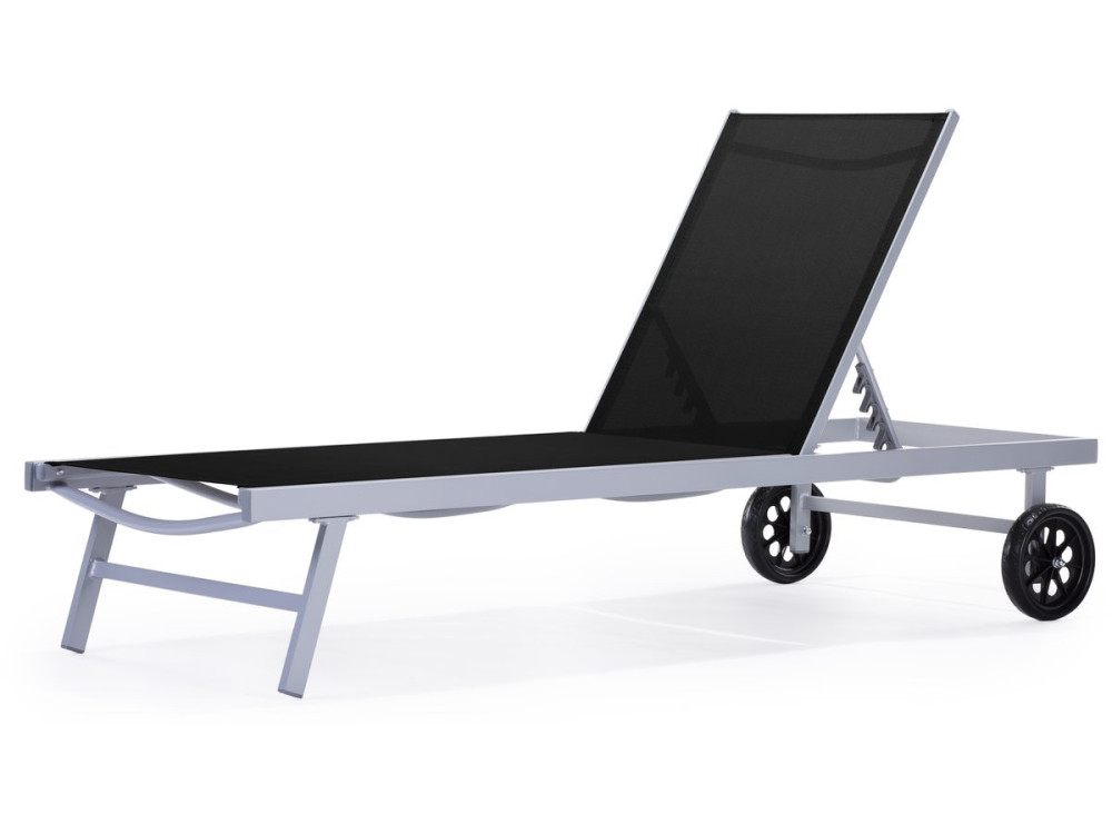 Aluminum and texteline Sun lounger  Bella - "Phoenix" - Black