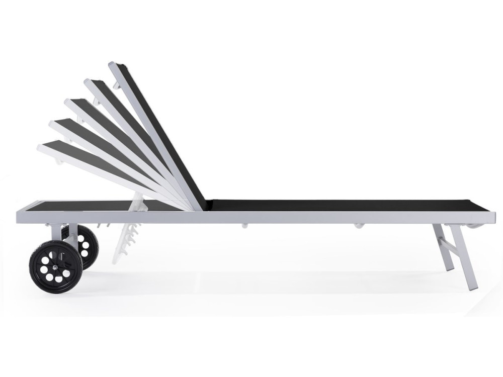 Aluminum and texteline Sun lounger  Bella - "Phoenix" - Black
