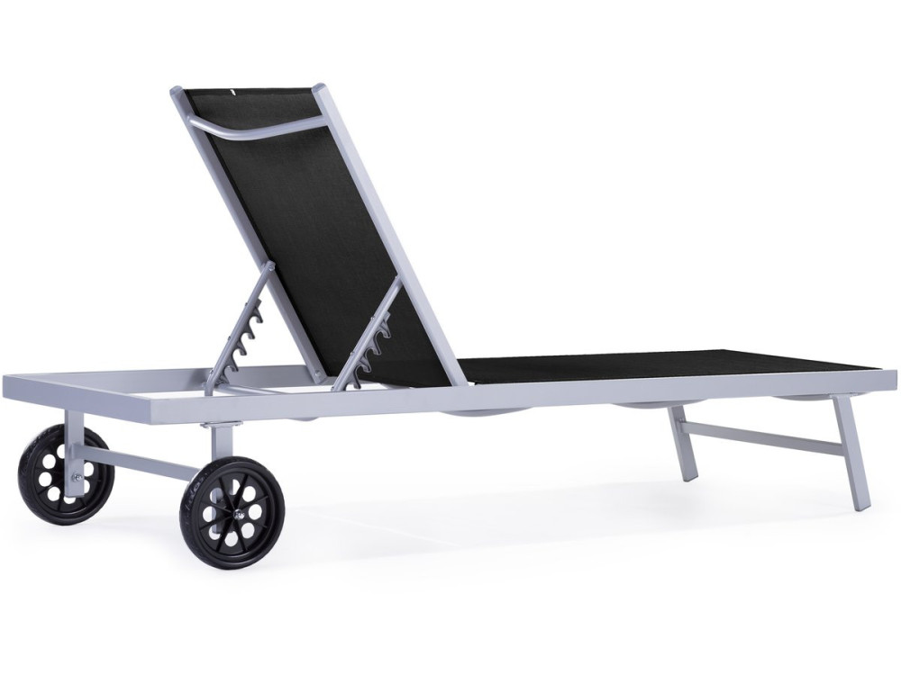 Aluminum and texteline Sun lounger  Bella - "Phoenix" - Black
