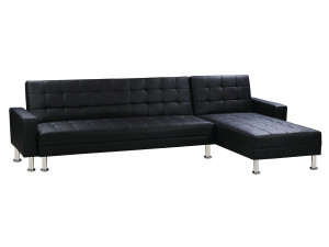 "Theo" convertible and reversible corner sofa - 5 Places - Black