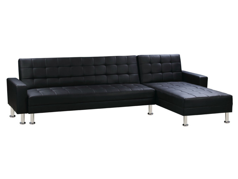 "Theo" convertible and reversible corner sofa - 5 Places - Black