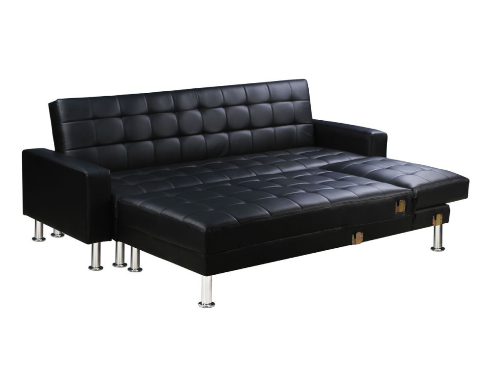 "Theo" convertible and reversible corner sofa - 5 Places - Black