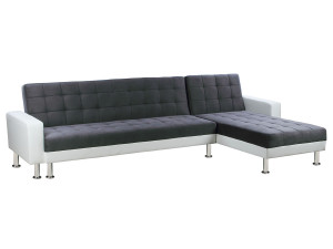 "Theo" convertible and reversible corner sofa - 5 seats - White and Gray