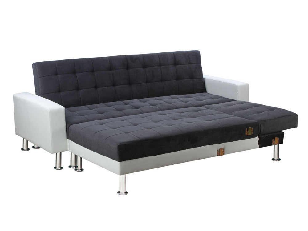"Theo" convertible and reversible corner sofa - 5 seats - White and Gray