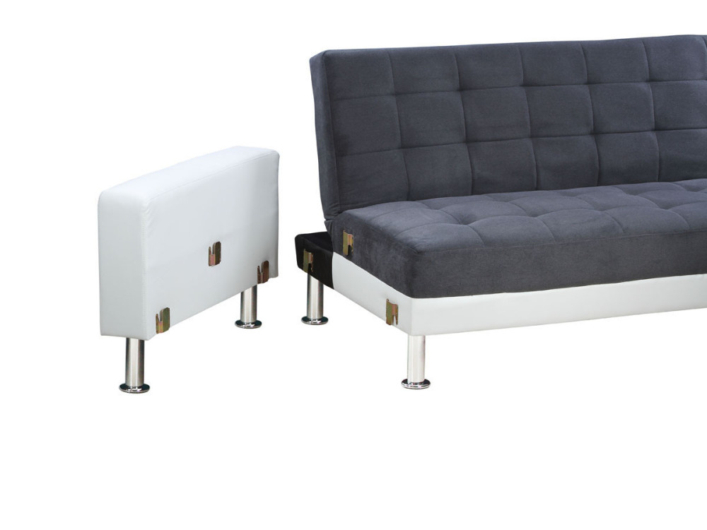 "Theo" convertible and reversible corner sofa - 5 seats - White and Gray