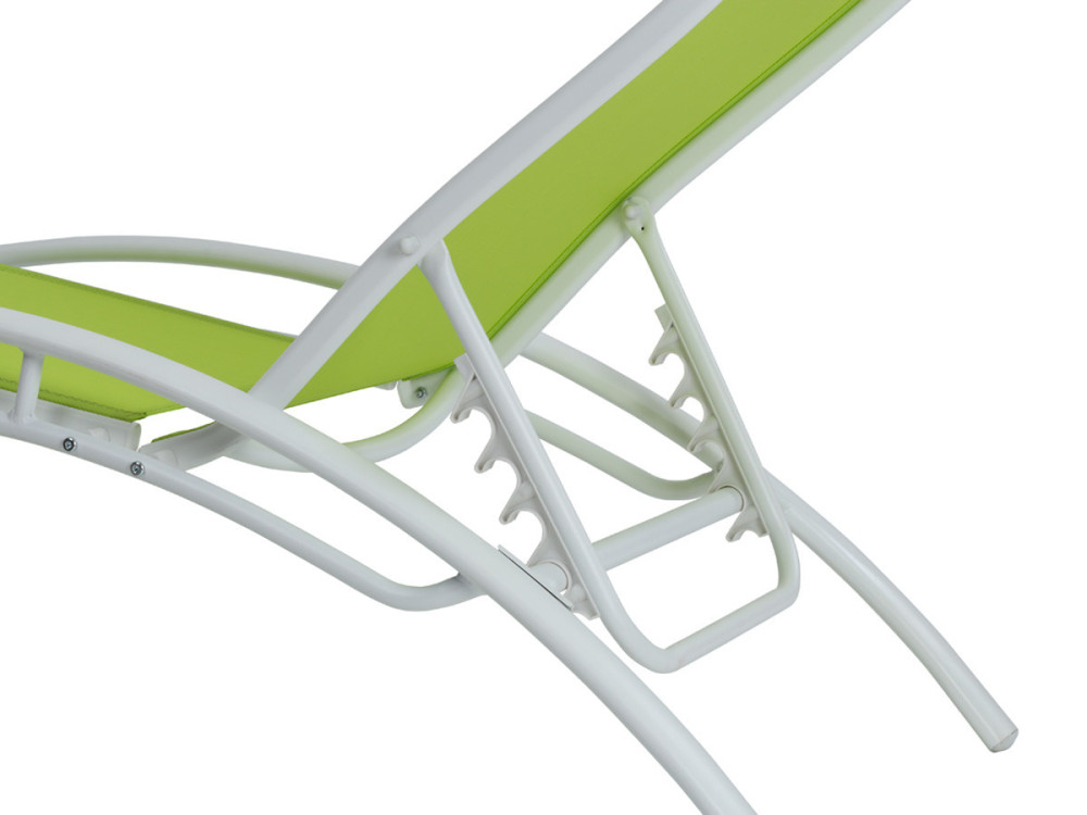 Set of 2 Aluminium Sun Bathing Chairs / Sun Lounge - Beauty - "Phoenix" - Green