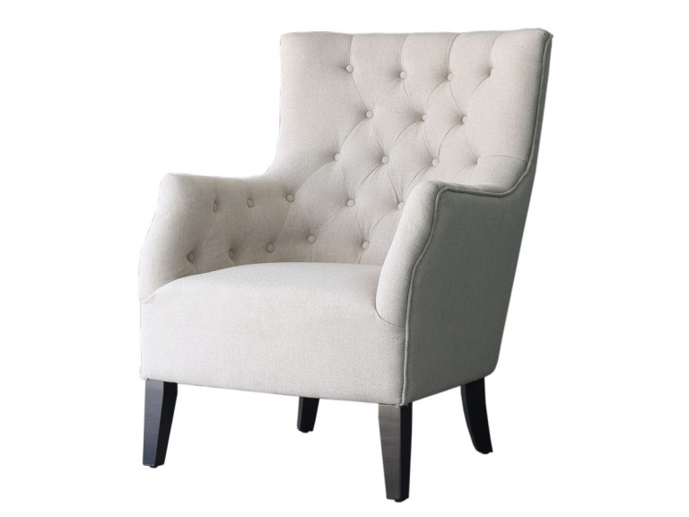 SCANDINAVIAN FABRIC ARMCHAIR DUCHESSE - BEIGE
