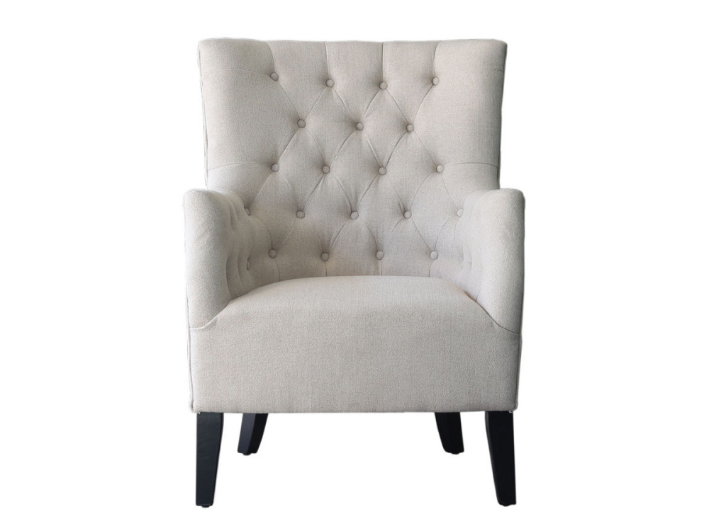 SCANDINAVIAN FABRIC ARMCHAIR DUCHESSE - BEIGE