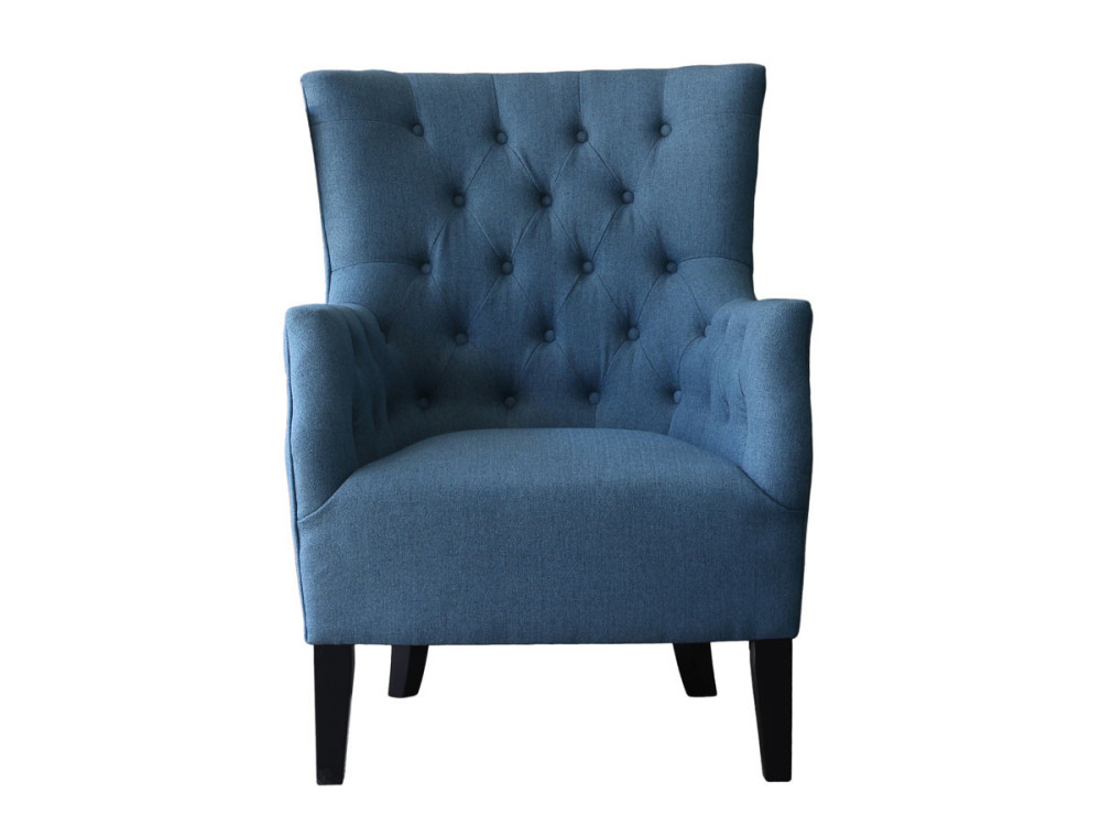 SCANDINAVE FABRIC ARMCHAIR DUCHESSE - BLUE KING