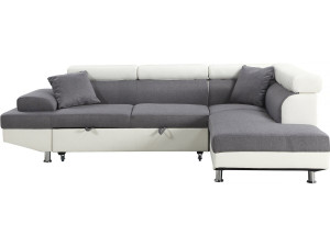 "Sophia luxe" convertible corner sofa - White / Grey - Right Angle