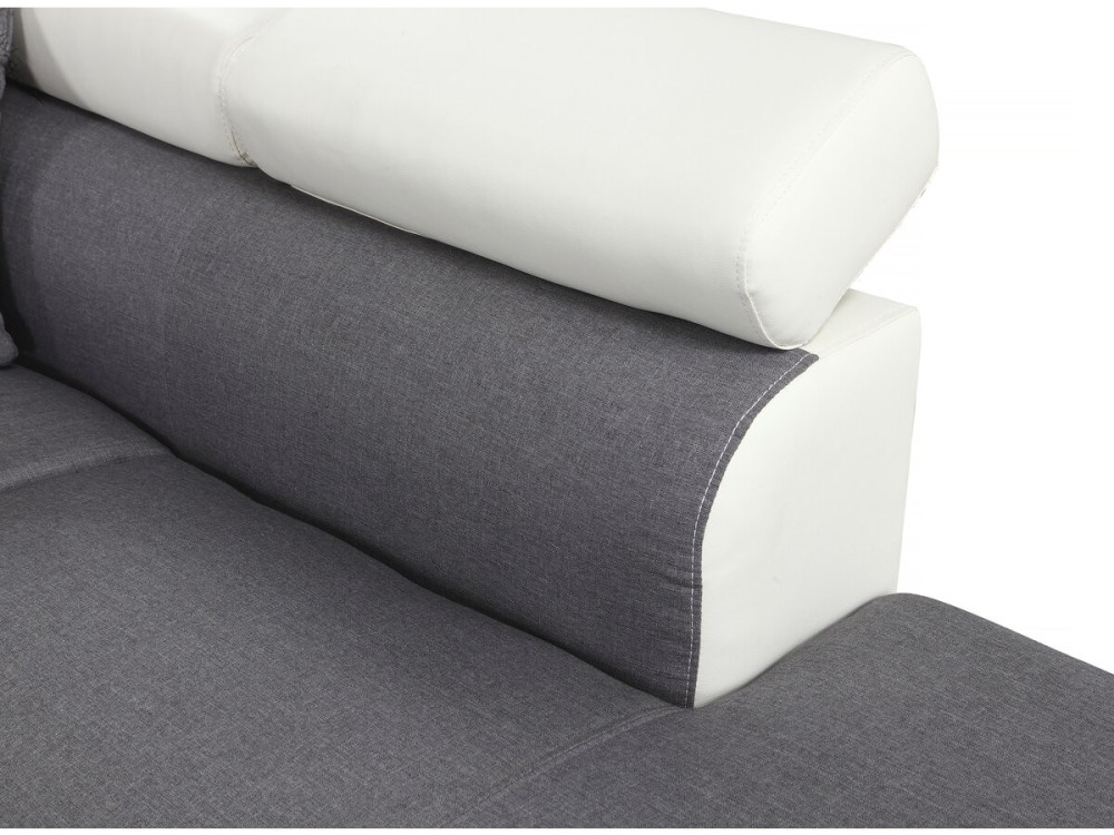 "Sophia luxe" convertible corner sofa - White / Grey - Right Angle