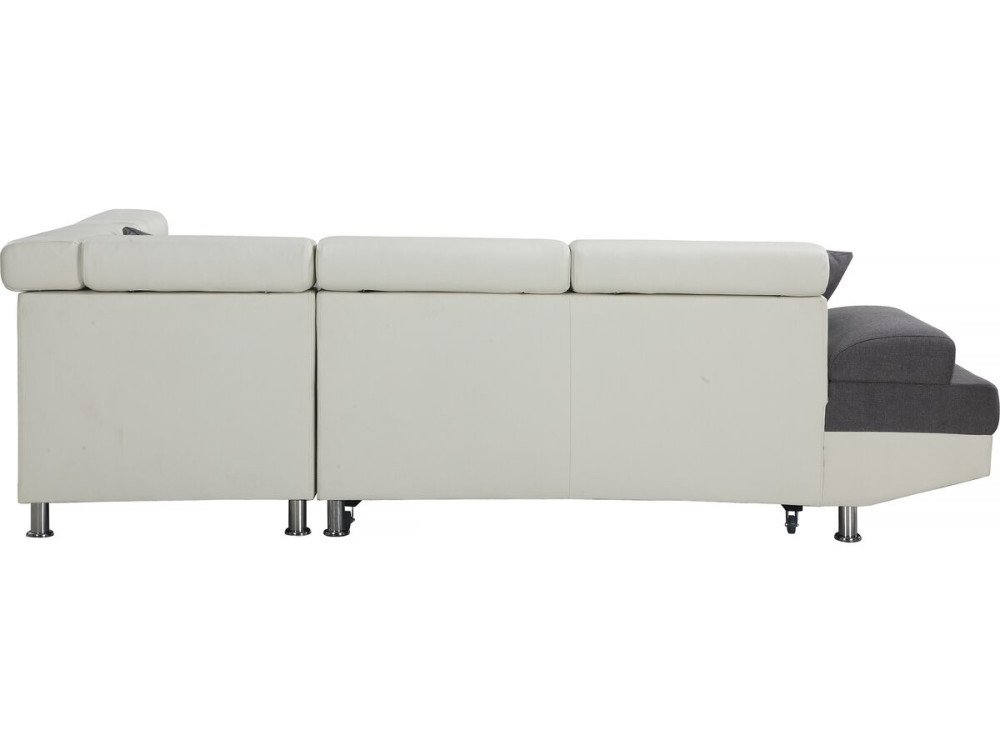 "Sophia luxe" convertible corner sofa - White / Grey - Right Angle