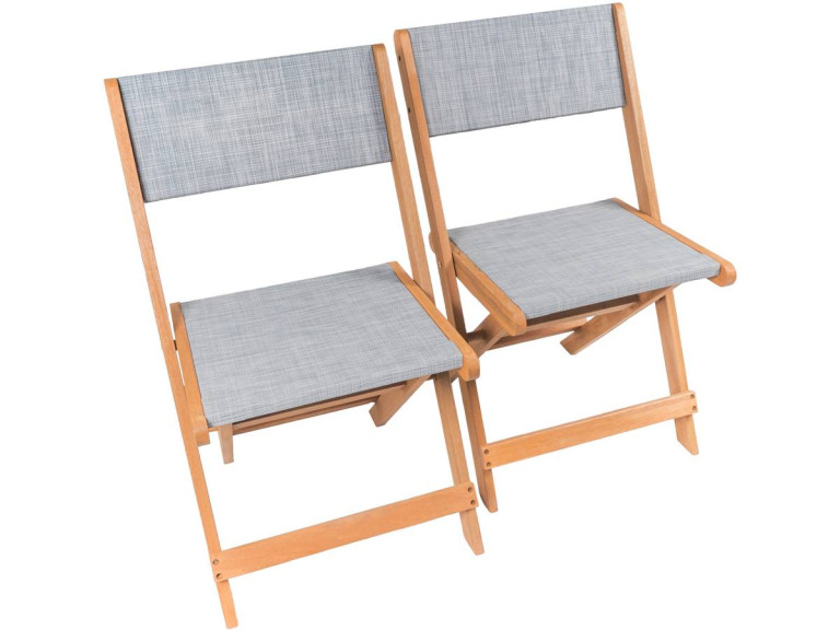Exotic wooden Folding chairs "Seoul" - Maple - Grey -  2 sets