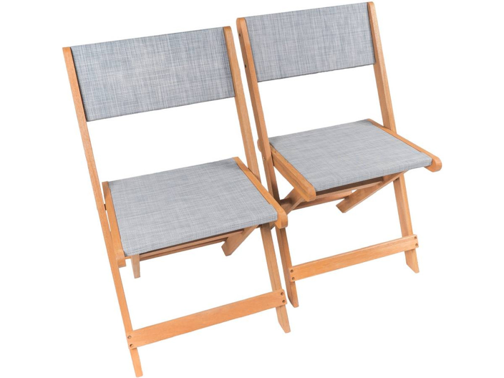 Exotic wooden Folding chairs "Seoul" - Maple - Grey -  2 sets